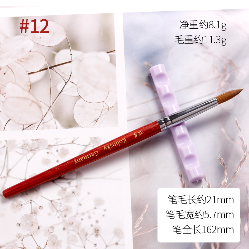 Venta caliente transfronteriza arte de uñas pelo de visón pluma de cristal siberiano pelo de visón puro arte de uñas pluma de talla de cristal Kolinsky