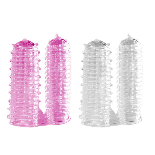 Erosive Male and Female Shared Silicone Crystal Finger Gloves Self Pleasing Device Erotic Novelty Item Wolf Teeth Toy