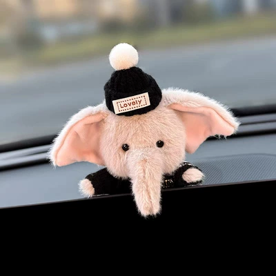 Car ornaments Car Interior Dashboard Decoration with - black-knit-set-with-elephant-design