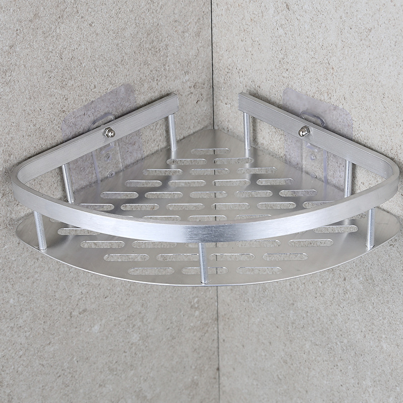 Baño ventosa tipo pared multicapa triangular inodoro esquina pared colgante impermeable sin agujeros almacenar estante de baño