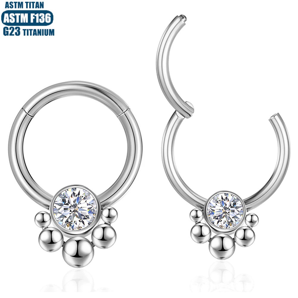 Pointed labret stud close-up product detail