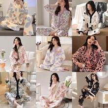 厂家批发睡衣女士春秋季2025年新款长袖家居服秋冬款套装微商直播