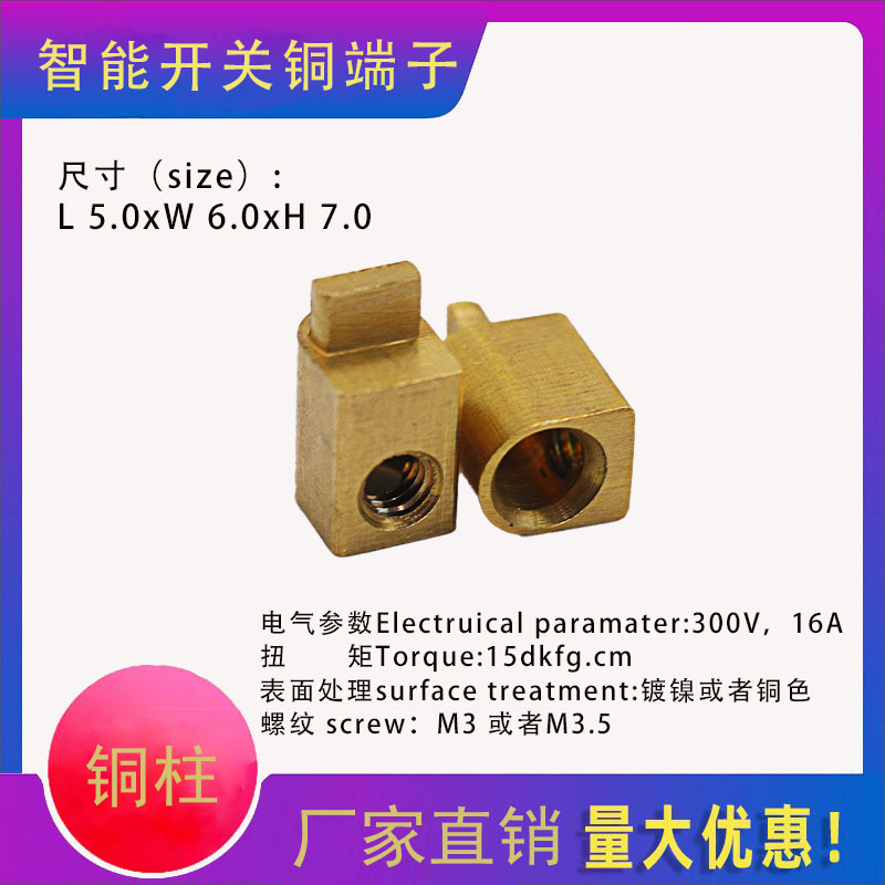 Switch Copper Terminals, Horseshoe-Shaped, Square, Single-Leg Copper Posts, 86 Switch Copper Posts, Copper Terminal Manufacturers Wholesale