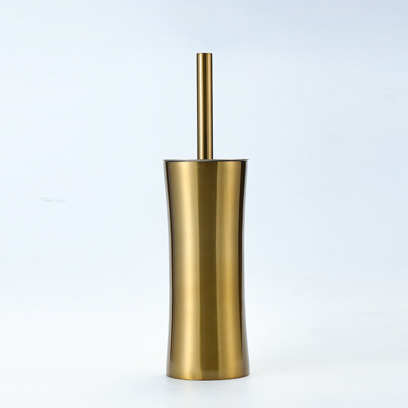 Cepillo de baño de piso de acero inoxidable Amazon transfronterizo cintura Limpieza de inodoro cepillo de baño traje de baño de oro