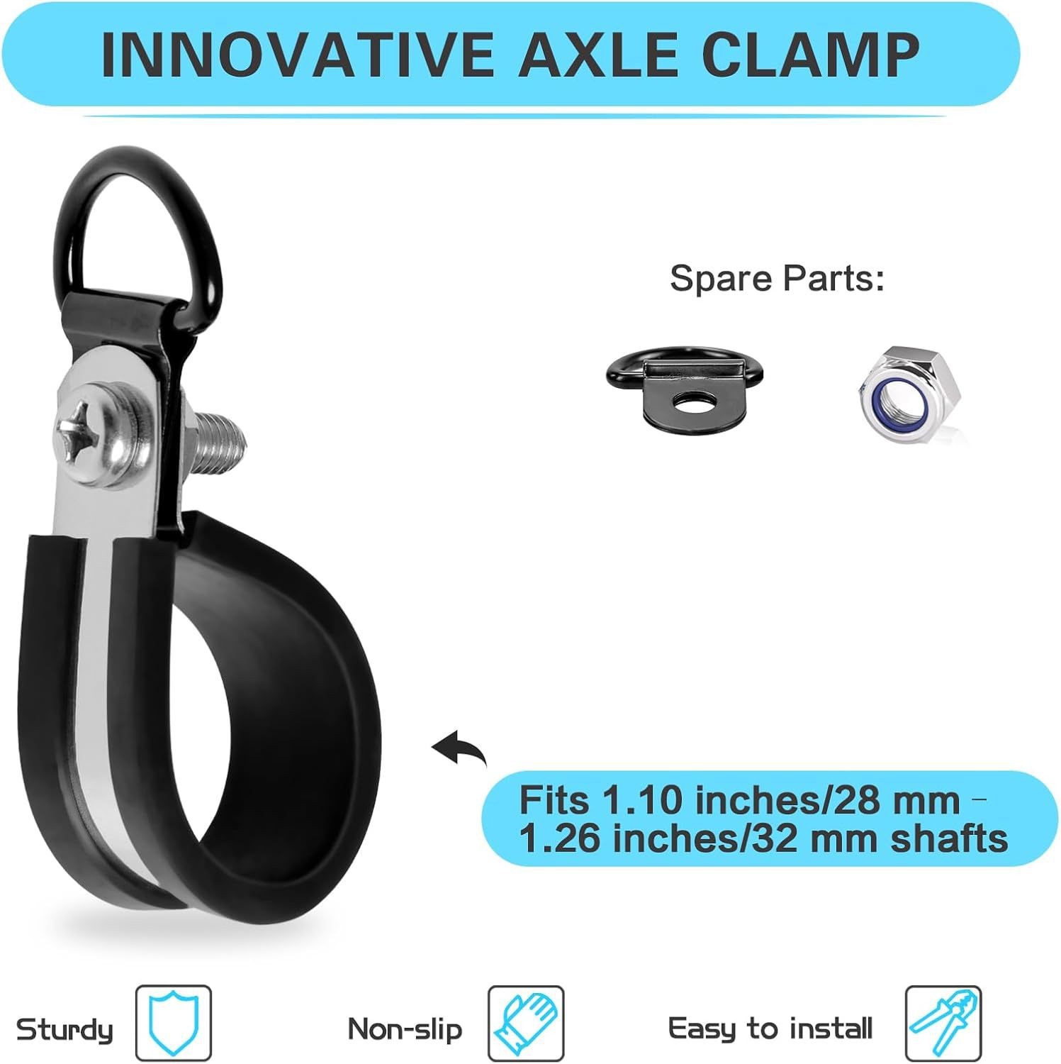 304 stainless steel U-shaped clamp 28MM, lawn mower shoulder strap fixing accessory, pipe clamp, cable saddle clamp