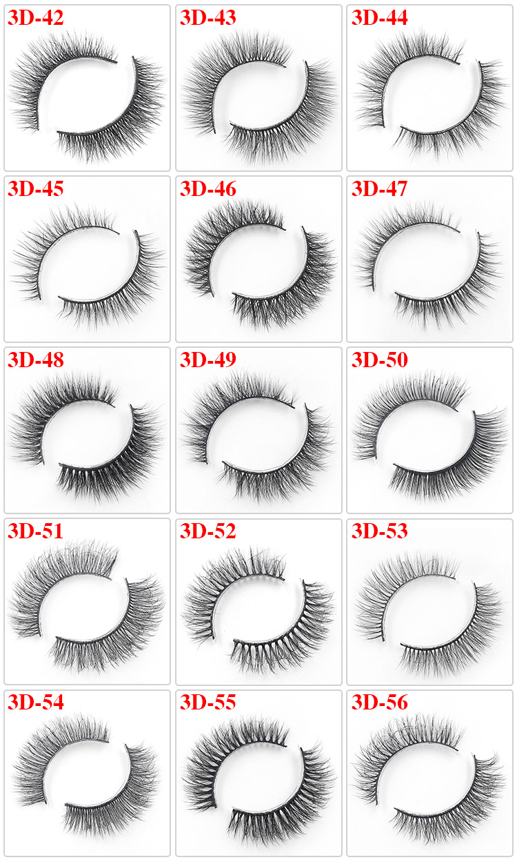 Drei-dimensional Multi-schicht Natürliche Kurze Nerz-wie Falsche Wimpern 10 Pairs display picture 2