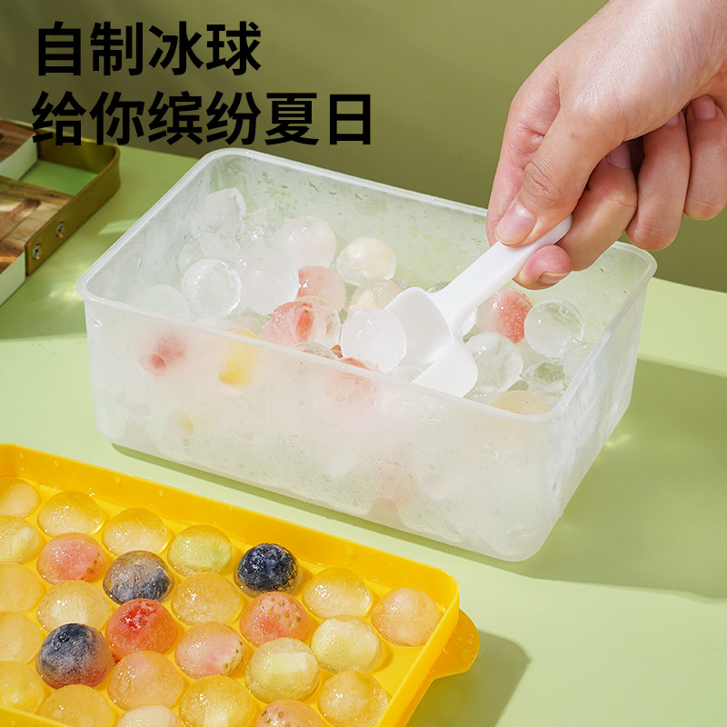 Molde de plástico para cubitos de hielo para el hogar, bandeja para hielo, caja de hielo redonda en forma de bola, molde para hacer cubitos de hielo sin silicona, molde para bolas de hielo