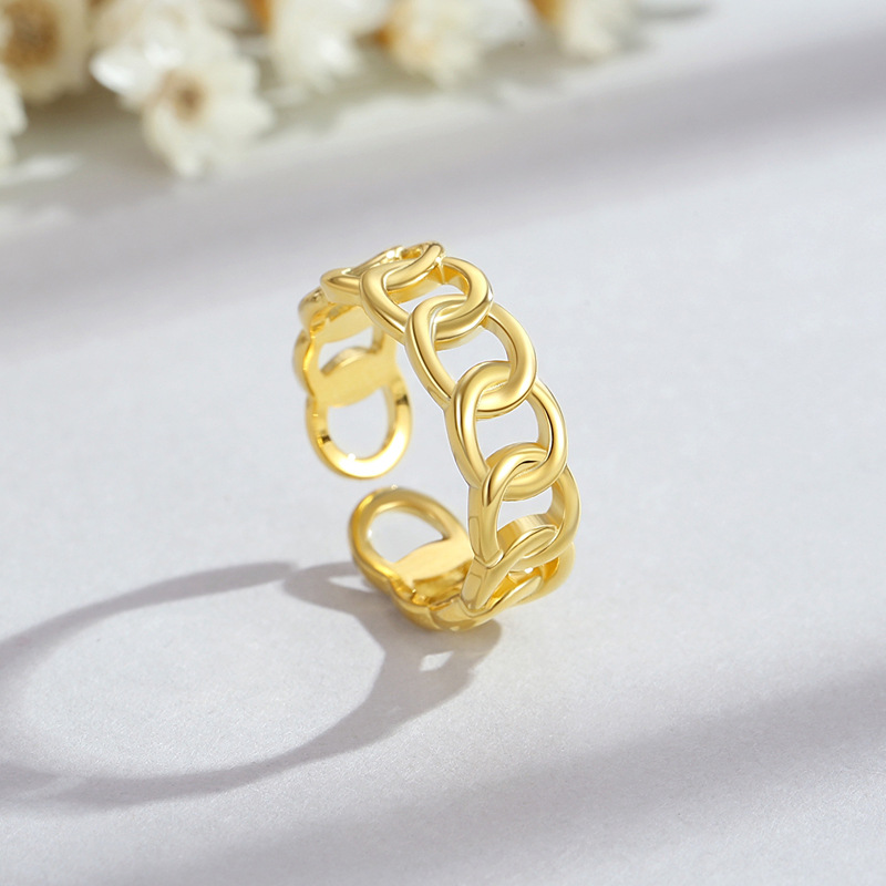 Estilo europeo y americano transfronterizo S925 diseño de cadena de plata de ley anillo de plata anillo de estilo simple anillo de venta caliente de Amazon