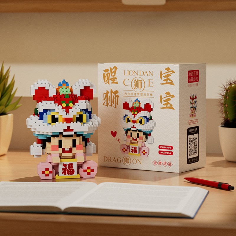 Compatible transfronterizo con micropartículas de Lego caja ciega muñeca de dibujos animados bloques de construcción rompecabezas juguetes ensamblados adornos regalos al por mayor