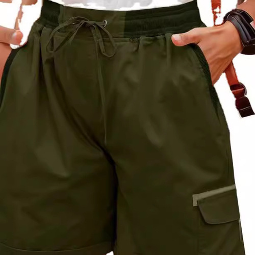 Specially designed high-waisted women's overalls, casual pants, cotton-linen shorts, and lightweight A-line, loose-fitting wide-leg short pants