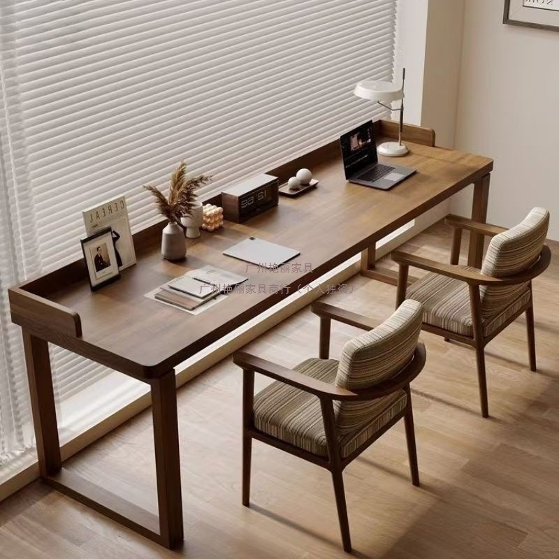 Bright Student Desk Bedroom Table Solid Wood Computer Table Double Desk Solid Wood Home Desktop Study Table Strip