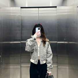 新品 短款新品外套女2025新款宽松新品感夹克上衣春秋
