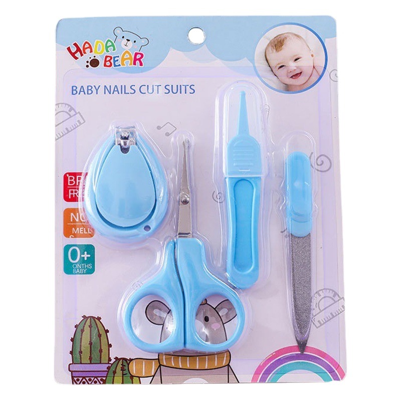 Juego de cortaúñas para bebé de 4 piezas, kit de cuidado de uñas para bebé, cortaúñas antipellizcos, herramienta de tijeras para uñas