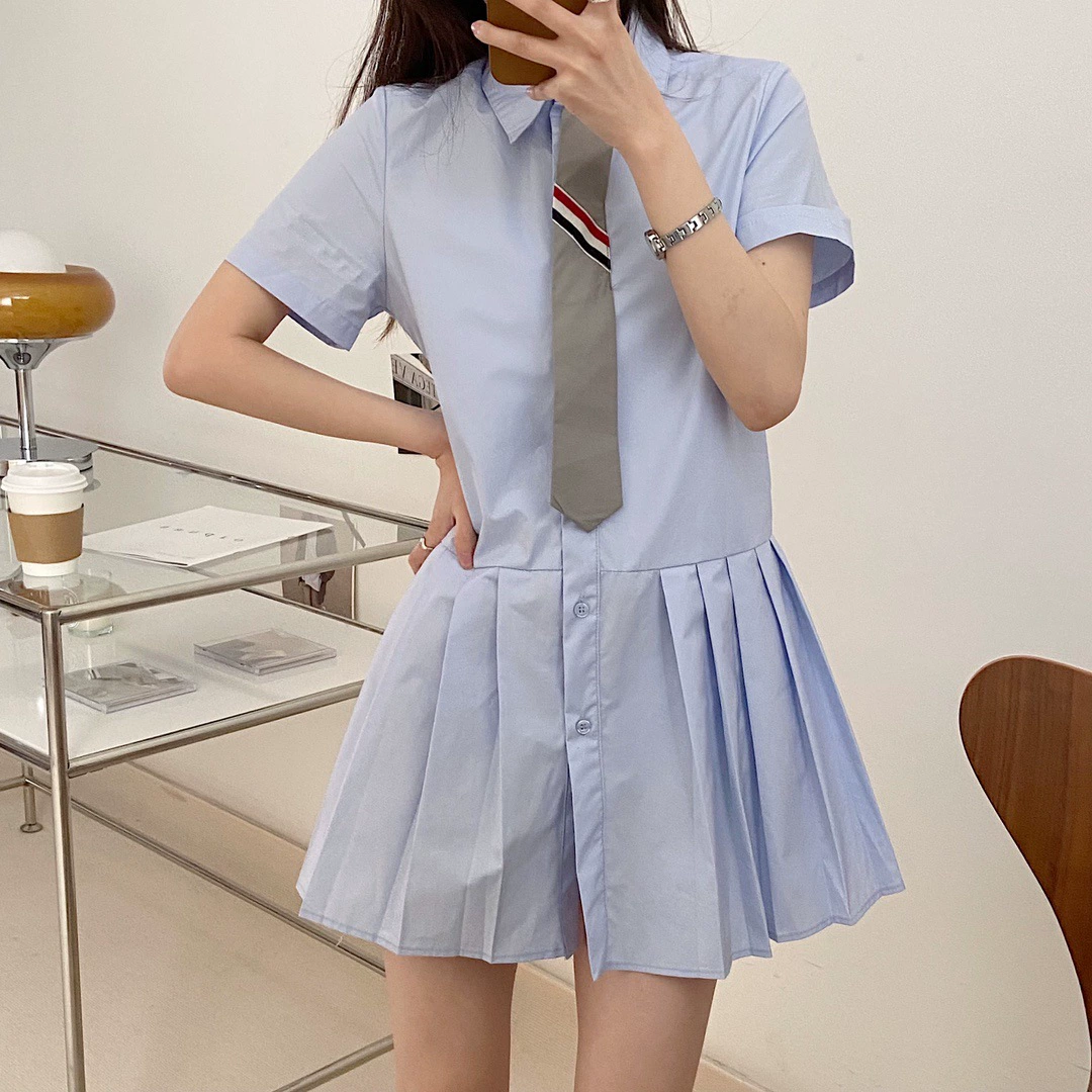 THOM BRASSY не возвращает 3509Atb галстук плиссированное платье элегантно тонко