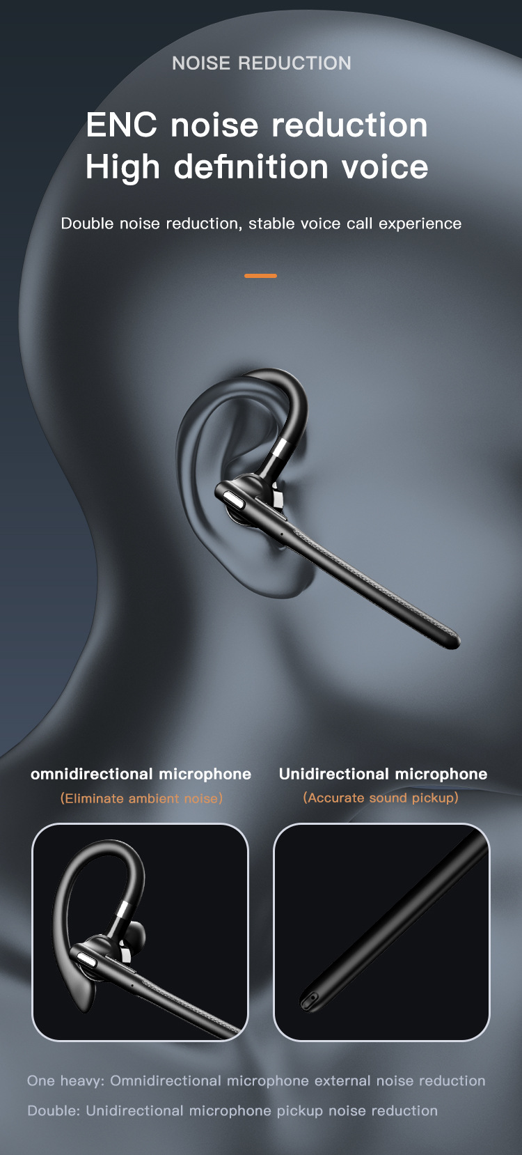 Wireless Bluetooth Hook-on Earphone Business Style With Case_voghion.com