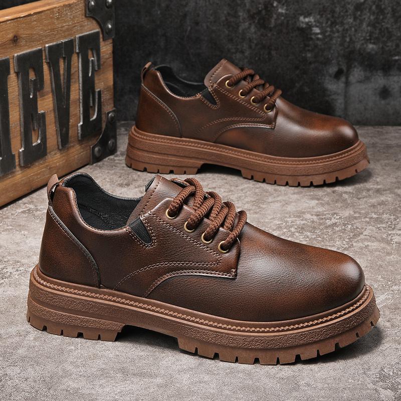2025 otoño zapatos de cuero de alto bajo, zapatos de trabajo casuales para hombres, moda coreana, zapatos clásicos de hombre, zapatos de trabajo casuales para hombres