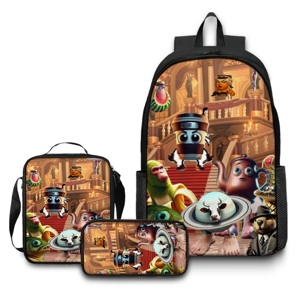(Cross-border trading), children's backpack, capacious set, 3 piece set