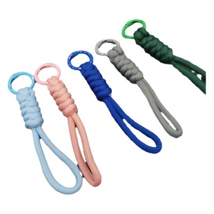Color keychain lanyard anti-lost key ring mobile phone accessories polyester short rope pendant wholesale mobile phone shell key chain