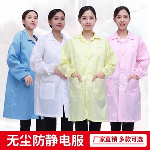 Mesh Anti-static Gown Striped Button Electrostatic Clothes Dust-free Food Clothing Pharmaceutical Factory Clothing Long Hooded Gown