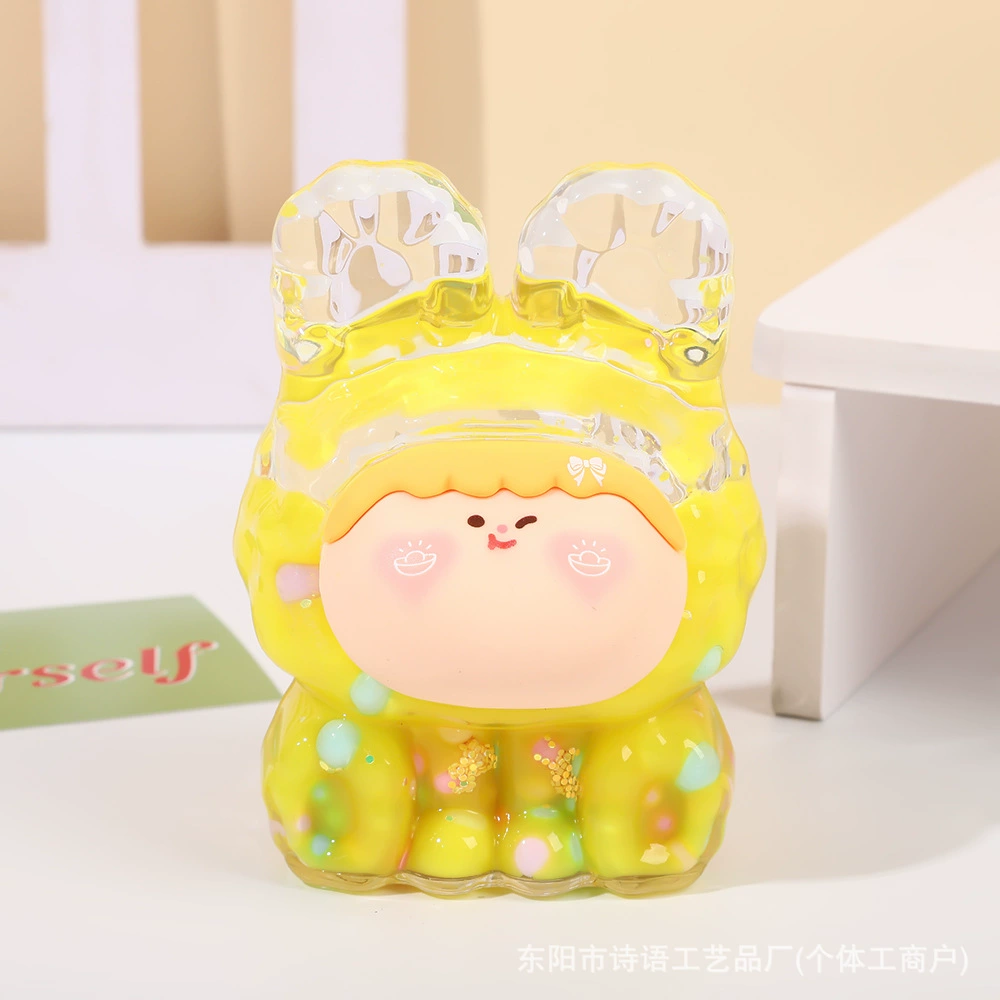 Big Mac cute Lilith doll bursting colorful beans into oil quicksand creative ornaments live broadcast pairs blind box