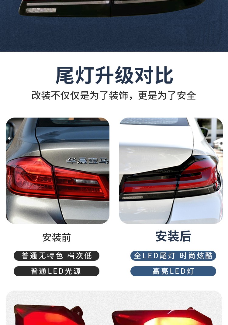 Suitable for 18-20 Bmw 5 Series Tail Light Assembly, Old Model Modified to New Model G30G38, Modified to 21 Lci Rear Tail Lights