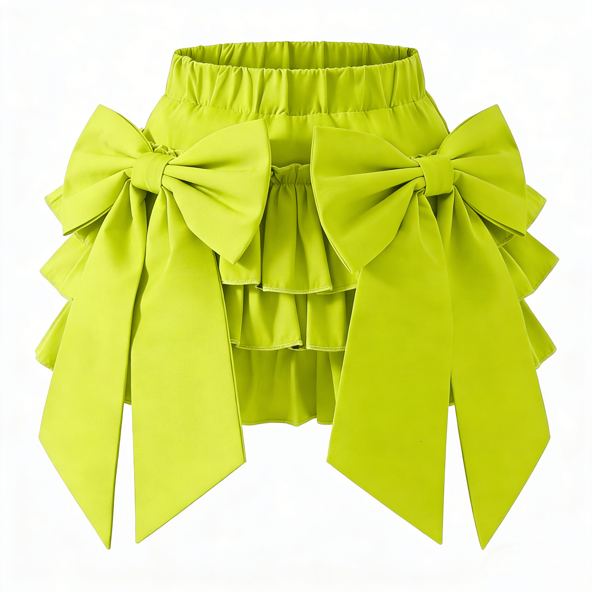 Big bow pile skirt [fruit green] / Height 110cm