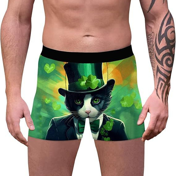 2025 Europa y América nueva moda casual trébol de cuatro hojas pantalones cortos de cuatro esquinas para hombre MP01