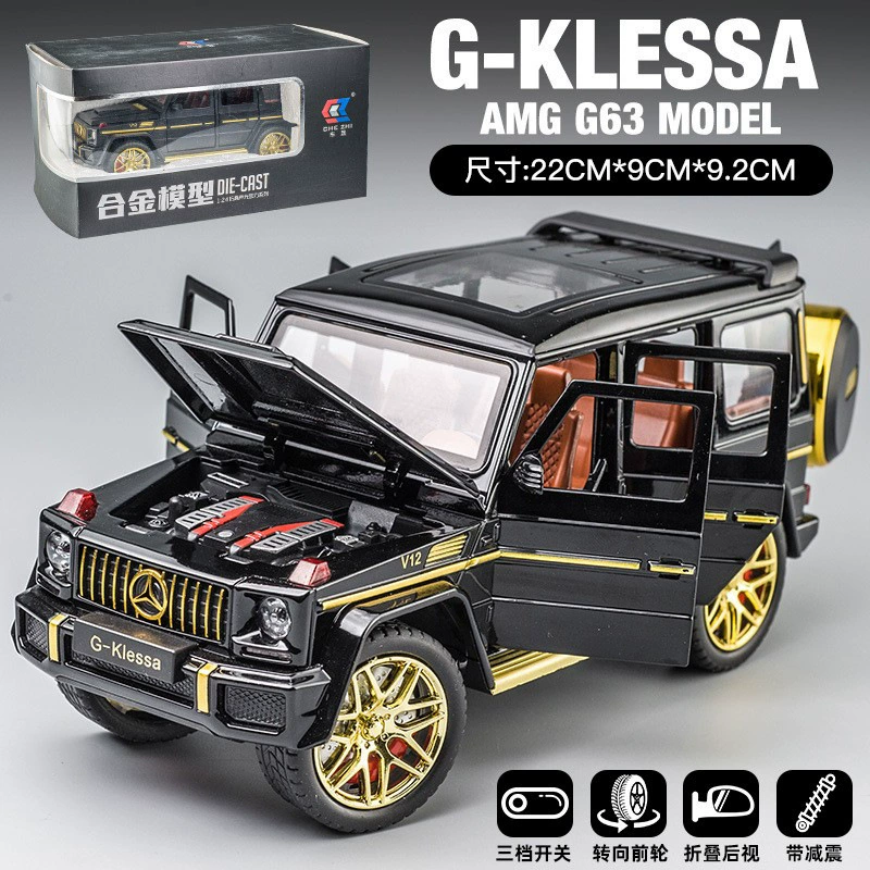 Модель автомобиля Car model, реалистичная литая модель, внедорожник для мальчиков, игрушка со светом и музыкой, масштаб 1:24