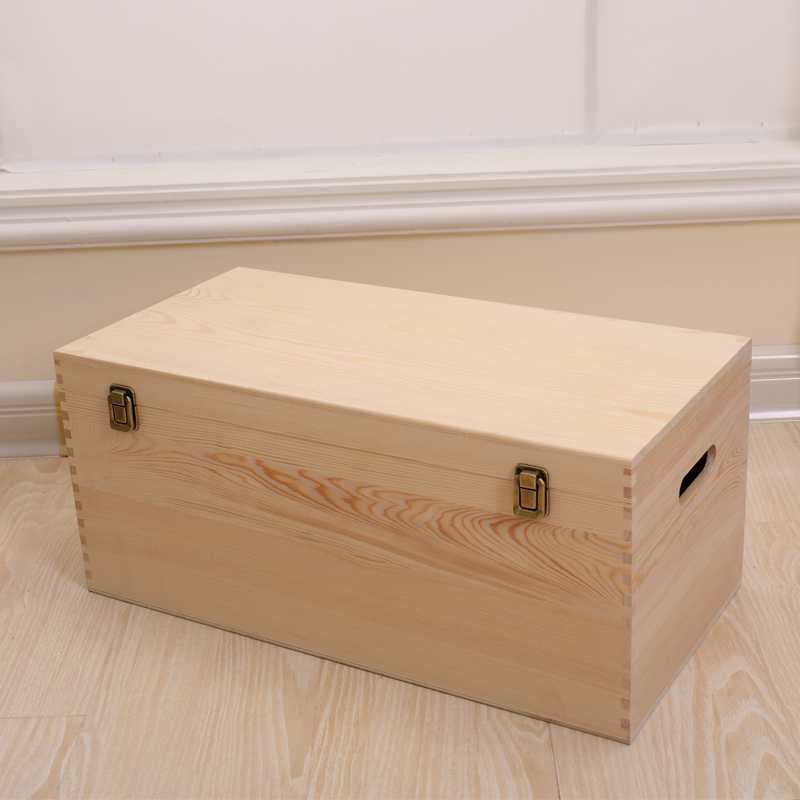 Outsize dustproof Lock Storage box storage box household Debris Storage Wooden box Bedside Arrangement Wooden case