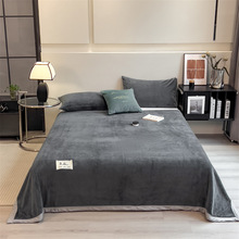 亲肤舒适无印风纯色牛奶绒床冬季加厚珊瑚绒学生宿舍单人铺床毯子