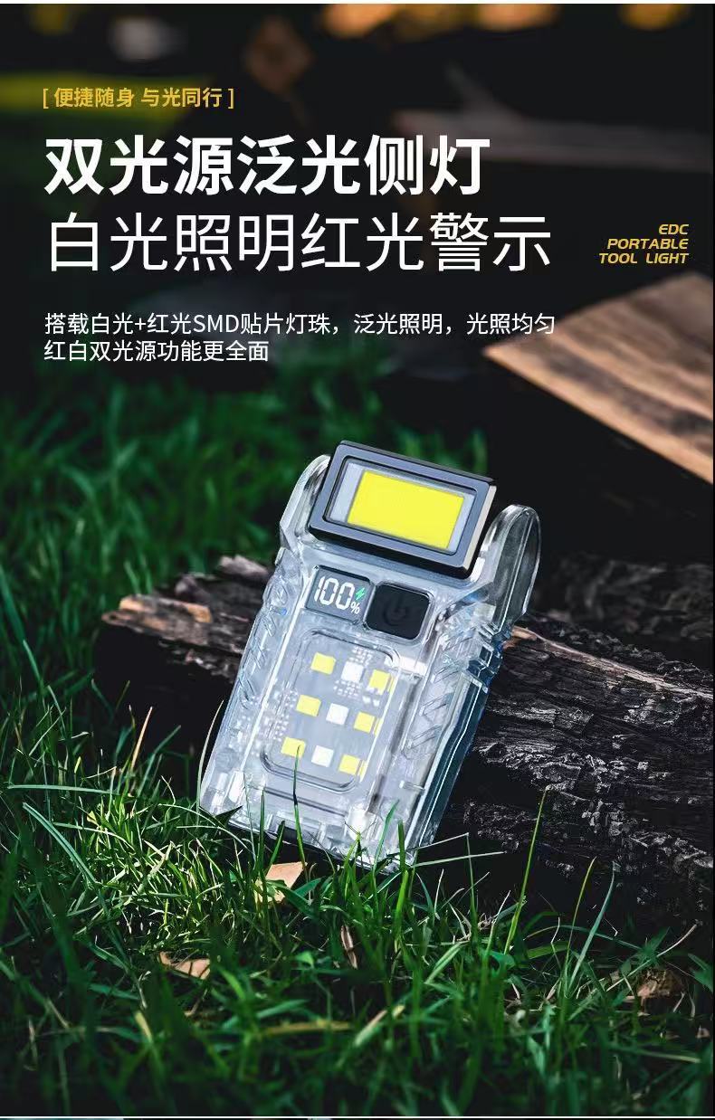 Cross-Border Led Work Light Cap Clip Light Flashlight Magnetic Multi-Function Auto Repair Light Work Light Cob Electric Display Portable