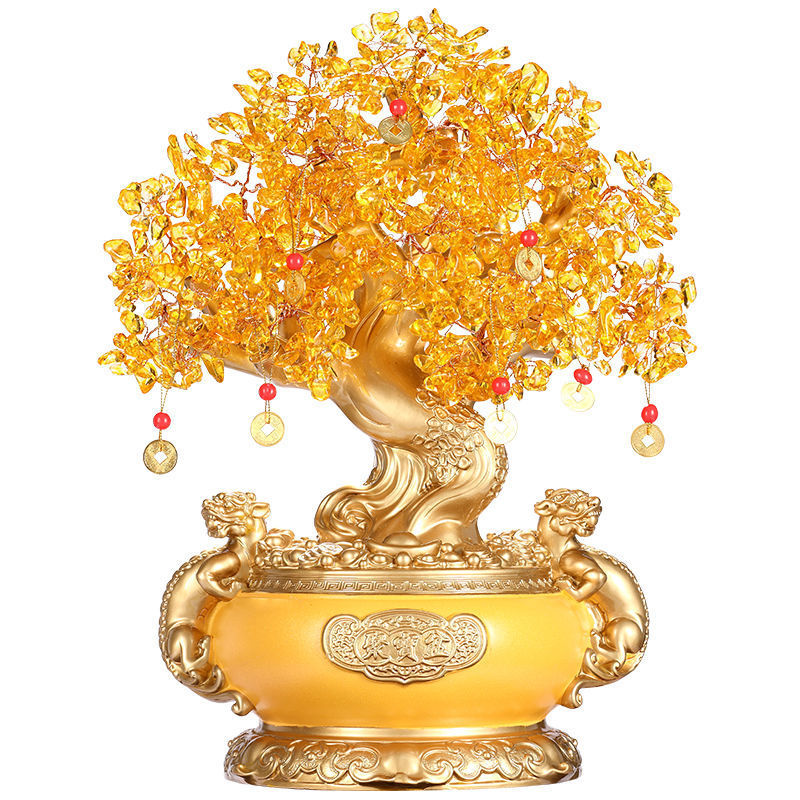선물 CITRINE 행운의 나무 장식품 풍요의 원천 돼지 저금통 와인 캐비닛 장식 집들이 예스 케