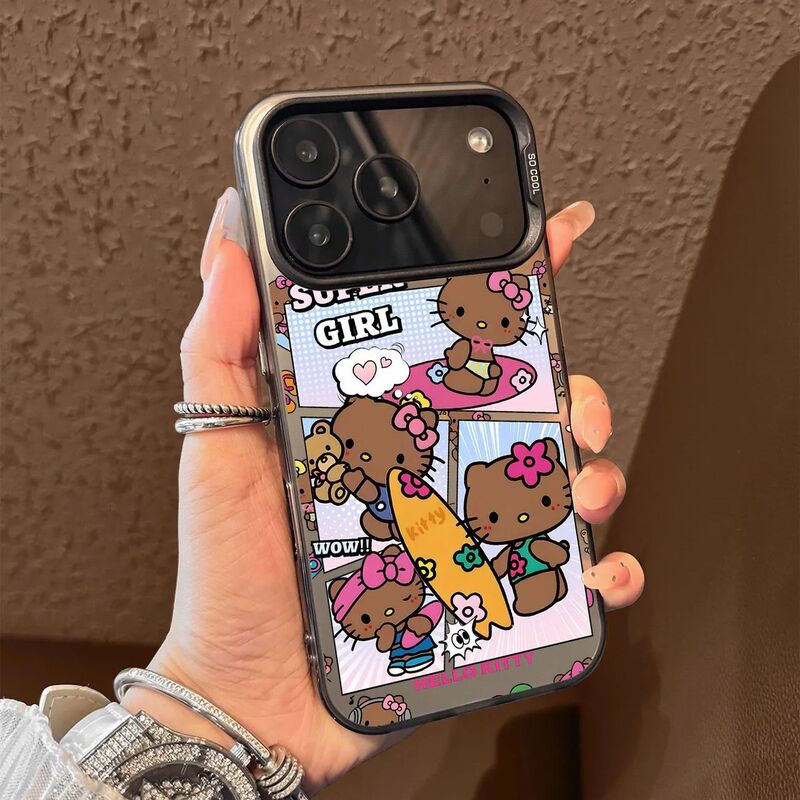 Surfing Kt Cat Suitable for Apple 17Promax Mobile Phone Case Iphone16Pro New 15 Cartoon 14P Anti-Fall 13 Surfing Kt Cat Suitable for Apple 17Promax Mobile Phone Case Iphone16Pro New 15 Cartoon 14P Anti-Fall 13