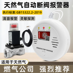 Kitchen Gas Leak Alarm Household Automatic Shut-Off Valve Natural Gas Combustible Gas Detector Wireless