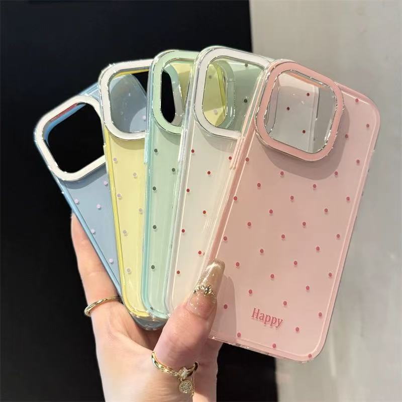 Pequeño, fresco, simple, color sólido, lunares, para iPhone16ProMax, funda para teléfono móvil 14 Apple 15 femenino 13 nuevo 16