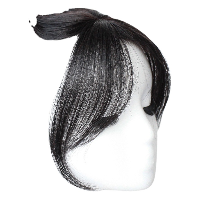 3d eight-character bangs wig female real hair natural forehead fake bangs head hair patch covering white hair wig