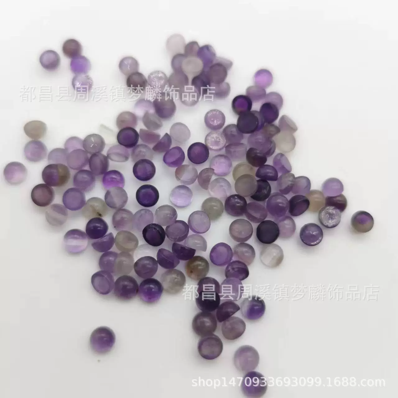 Аметист полукруглой огранки 3-10 мм, фиолетовый агат, плоское дно, круглый, россыпью, для самостоятельного изготовления ювелирных изделий, инкрустированный драгоценный камень