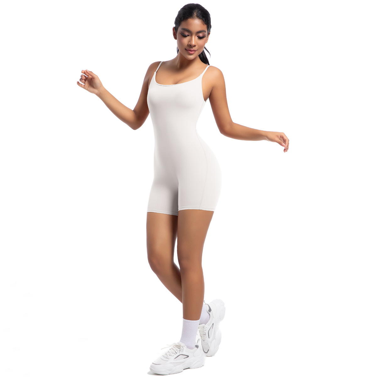 Neuer Stil Naked Feel Strap Jumpsuit Tanz Lauf Fitness Sport Enger Yoga-Anzug_voghion.com