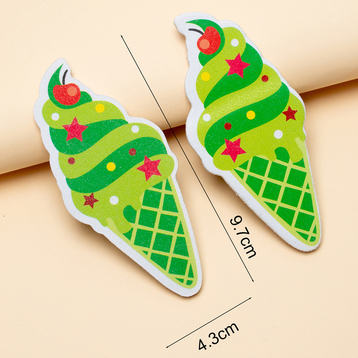 Directo de fábrica de dibujos animados de helado de uñas Lima de moda lindo pulido tira de papel de lija verano nuevo transfronterizo exclusivo