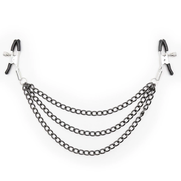Silver black clip+black chain 19+23+27cm