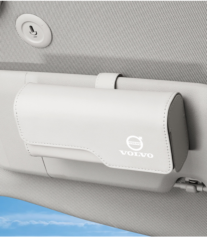 Suitable for Volvo S60 S90 Xc40 Xc60 Xc90 Car Glasses Case Sun Visor Sunglasses Clip Storage Box