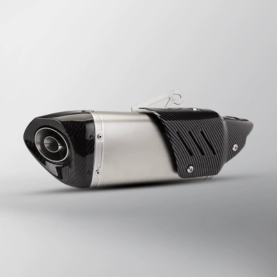 Motorcycle exhaust pipe | 400 450SR K11 round - titanium-color-real-carbon-head-imitation-carbon-cover