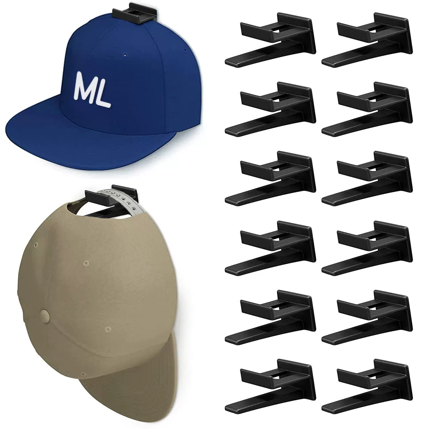 Amazon Крючок для бейсбольной кепки Клейкий крючок для шляпы Бесшовный крючок для шляпы Повседневная шляпа Горизонтальный крючок для хранения Длинный крючок для шляпы