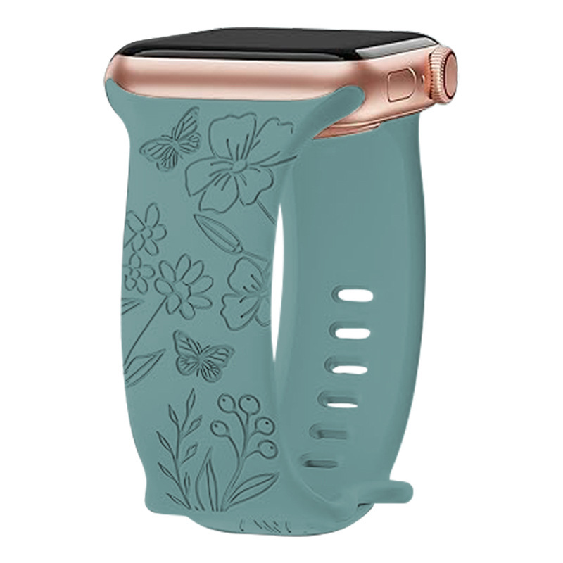 This is a patterned silicone waterproof strap suitable for the apple watch 9th generation Ultra smart sports watch undefined