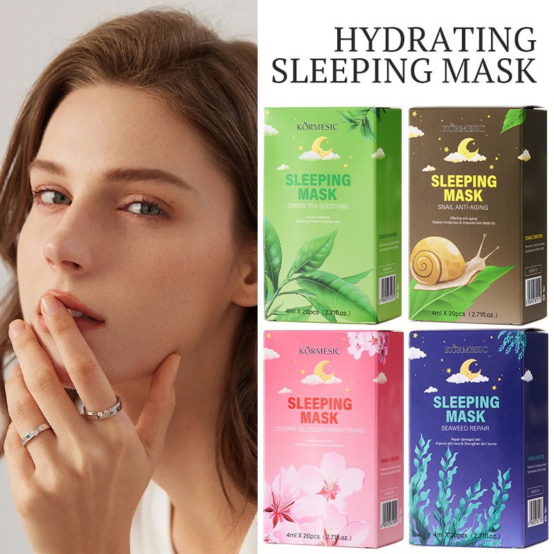 KORMESIC máscara facial para dormir en inglés, máscara facial para dormir, fábrica al por mayor, comercio exterior al por mayor
