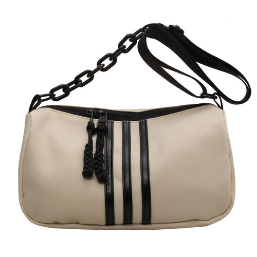 Fashionable casual simple shoulder bag women's three stripes versatile diagonal bags black waterproof foreign trade bags wholesale