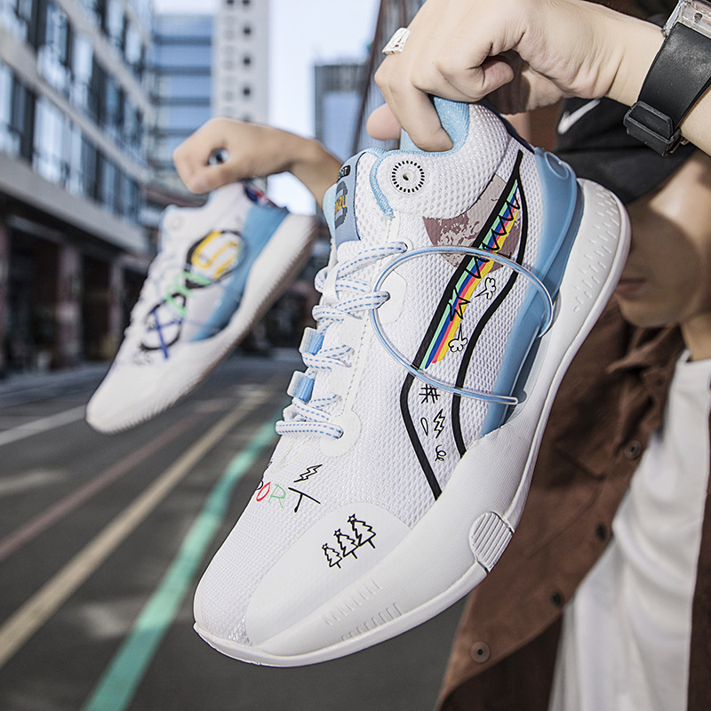 Flash 8 zapatos de baloncesto masculino y femenino respirables antideslizantes desgaste entrenamiento de estudiantes zapatos de baloncesto zapatos deportivos juveniles