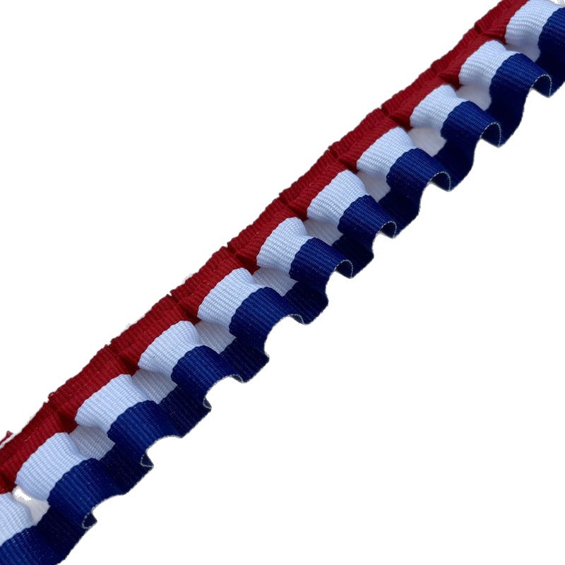 Cinta colorida de 2,5 cm de tres colores con descuento, falda plisada de encaje, accesorios laterales, ropa de muñeca, zapatos, sombreros, material de equipaje