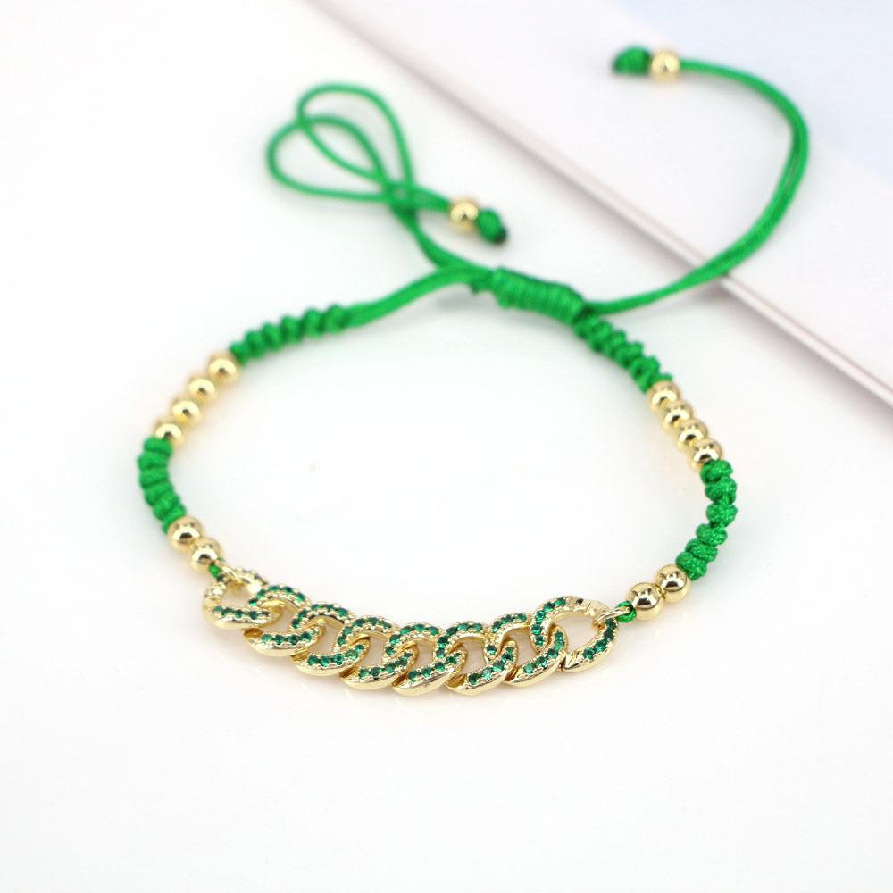 Fashion Geometric Copper Bracelets Gold Plated Zircon Copper Bracelets