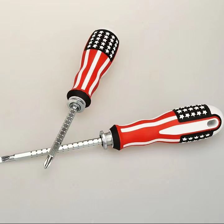 Destornillador magnético fuerte Cruz telescópica de doble propósito electricista de una palabra destornillador de bandera nacional alargado destornillador industrial de doble cabeza